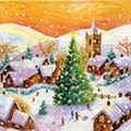 Zeige Details für Tischlaternen Weihnachten - Serviettentechnik Stadt Bild von Tischlaternen Weihnachten - Serviettentechnik Stadt