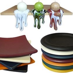 Bild für Kategorie Kerzenkeramik Glasuntersetzer Kerzenständer Kantenhocker