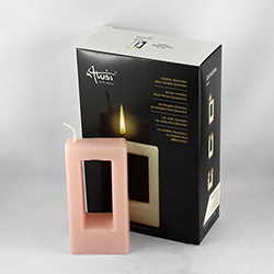 Zeige Details für Multi Flammen Kerze Quadra una grau Bild von Multi Flammen Kerze Quadra una grau