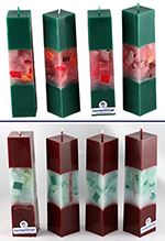 Kerzen Quadratform mit Würfelfenster Weihnachtsset