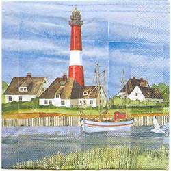 Windlichter verzieren mit Leuchtturm Servietten