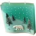 Kerzen Wellenform - Eisbär im Winterwald