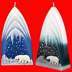 Eisbärkerzen Kuppelmotiv-Gießform
