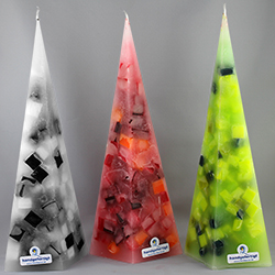 flache Pyramidenkerzen Würfeltechnik