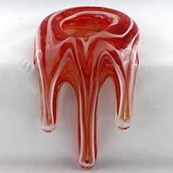 Glas Kantenhocker Abb. 04, rot und weiß gestreift