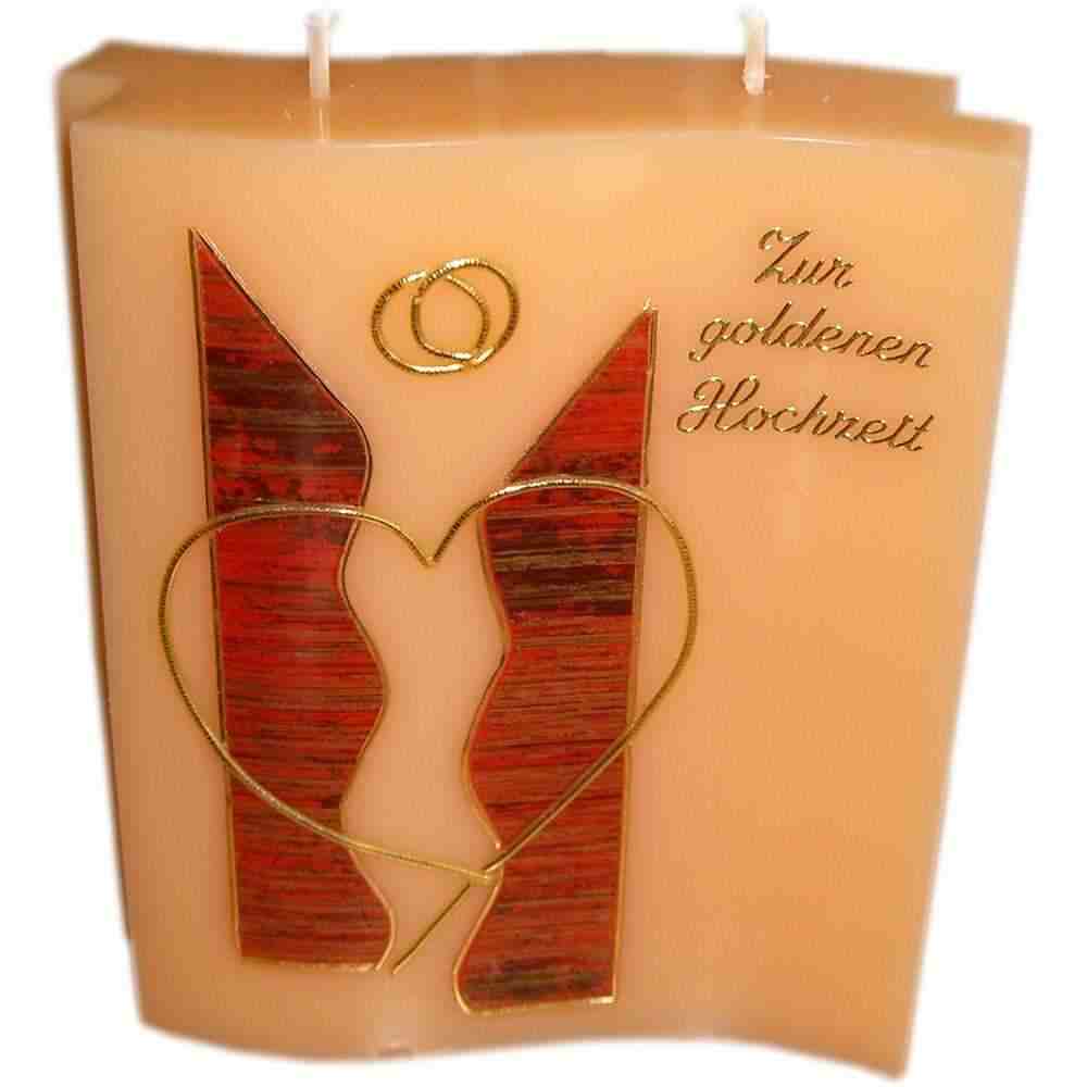 Karins Kreativstube Kerze Goldene Hochzeit Annemarie Josef