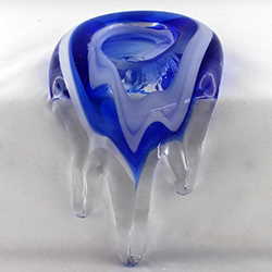 Bild von Glas Kantenhocker Abb. 07, blau transparent weiß