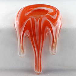 Bild von Glas Kantenhocker Abb. 11, orange & weiß